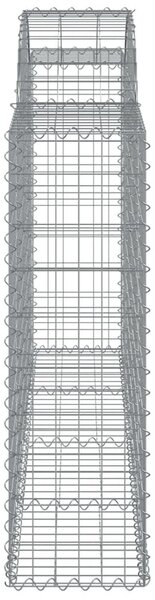 Συρματοκιβώτιο Τοξωτό 200x30x100/120εκ. από Γαλβανισμένο Χάλυβα - Ασήμι