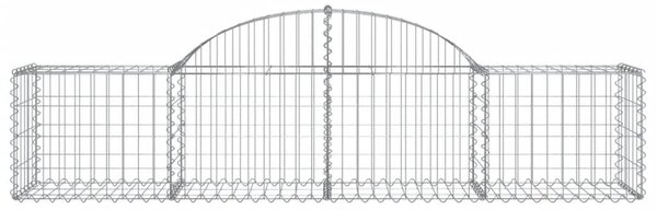 Συρματοκιβώτιο Τοξωτό 200x50x40/60εκ. από Γαλβανισμένο Χάλυβα - Ασήμι