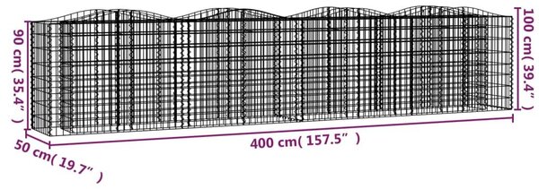 Συρματοκιβώτιο Τοξωτό 400x50x100 εκ. από Γαλβανισμένο Σίδερο - Ασήμι