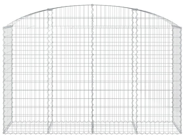 Συρματοκιβώτιο Τοξωτό 200x50x120/140εκ. από Γαλβανισμένο Χάλυβα - Ασήμι