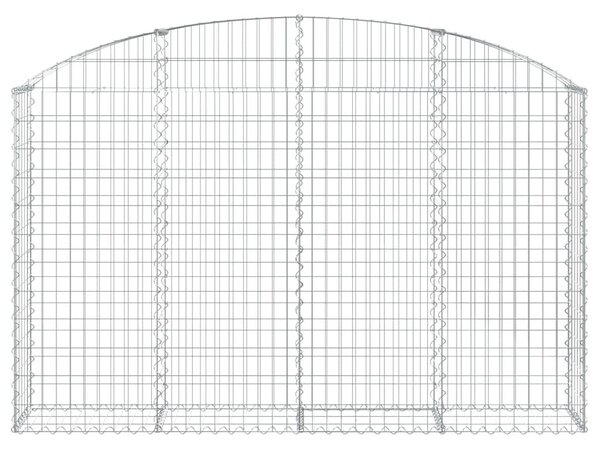 Συρματοκιβώτιο Τοξωτό 200x30x120/140εκ. από Γαλβανισμένο Χάλυβα - Ασήμι