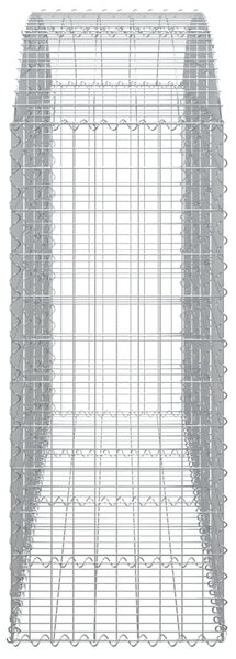 Συρματοκιβώτιο Τοξωτό 200x50x120/140εκ. από Γαλβανισμένο Χάλυβα - Ασήμι