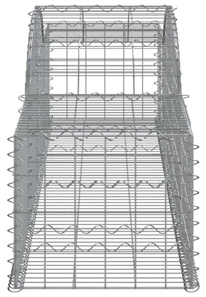 Συρματοκιβώτιο Τοξωτό 300x50x40/60εκ. από Γαλβανισμένο Χάλυβα - Ασήμι