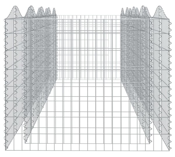 Συρματοκιβώτιο Τοξωτό 400x100x100 εκ. από Γαλβανισμένο Σίδερο - Ασήμι