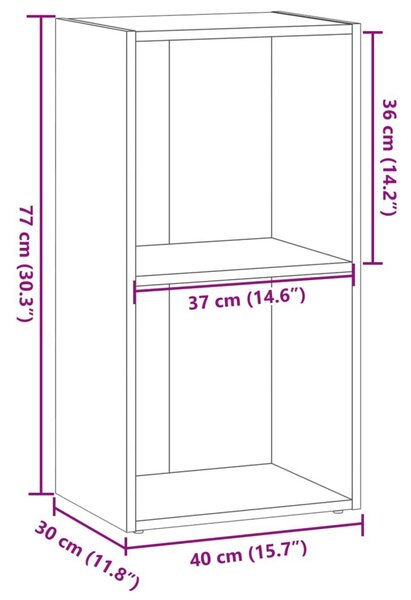 Βιβλιοθήκη Όψη Παλαιού Ξύλου 40x30x77 εκ. Επεξεργασμένο Ξύλο - Καφέ