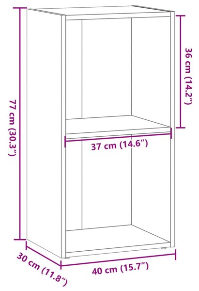 Βιβλιοθήκη Καφέ Δρυς 40x30x77 εκ. από Επεξεργασμένο Ξύλο - Καφέ