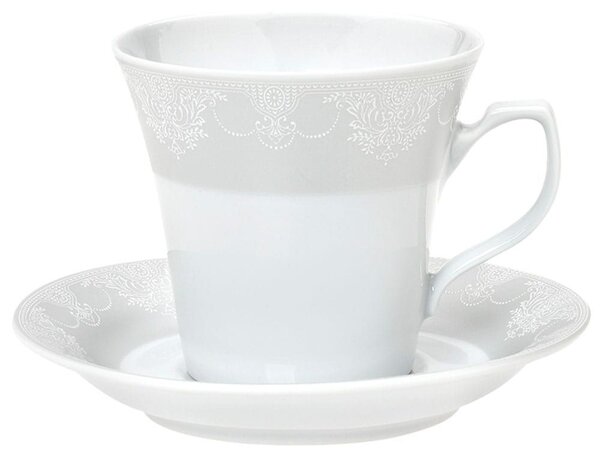 Φλυτζάνι Τσαγιού Με Πιατάκι Deco Classico 24.480.16 250ml White-Beige Cryspo Trio