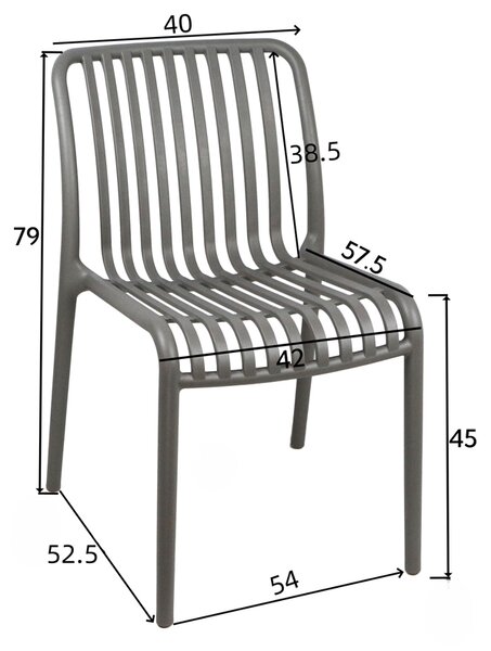 Καρέκλα Zoi pakoworld pp σε απόχρωση cappucino 42x58x79εκ