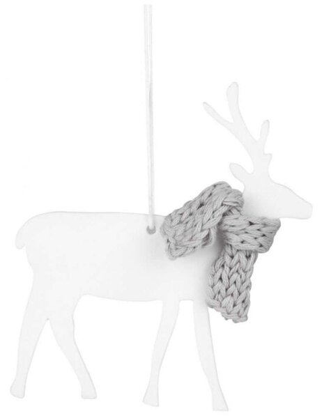 Στολίδι Χριστουγεννιάτικο Winter Forest Deer LBTRD0090208 9x11cm White-Grey Raeder