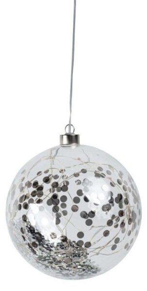 Χριστουγεννιάτικη Μπάλα Με Led Confetti LBTRD0089640 Φ14cm Clear-Silver Raeder