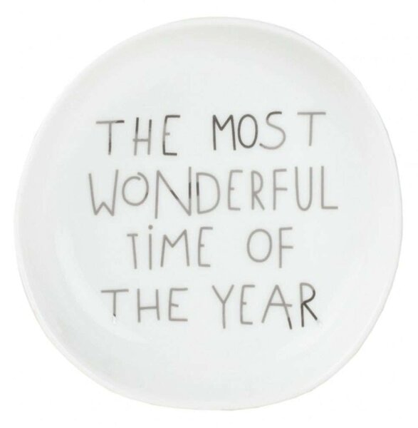 Μπωλ Διακοσμητικό The Most Wonderful Time Of The Year LBTRD0090622 Φ10,5x2cm White-Silver Raeder