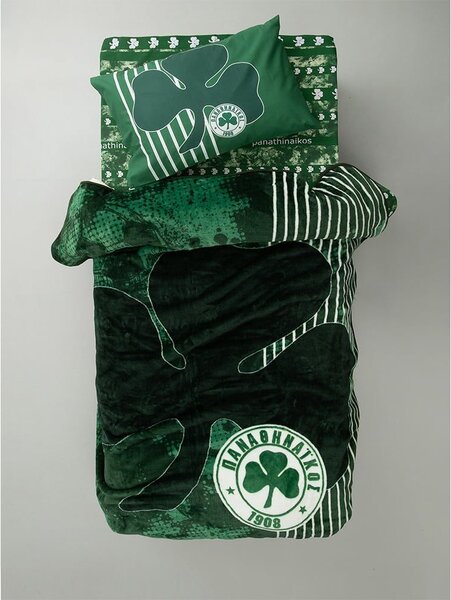 Κουβέρτα Παιδική Panathinaikos Velour 3 Green Palamaiki