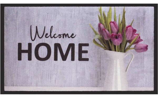 Πατάκι Εισόδου Image Welcome Home Tulips 156 45x75cm Beige-Pink Sdim