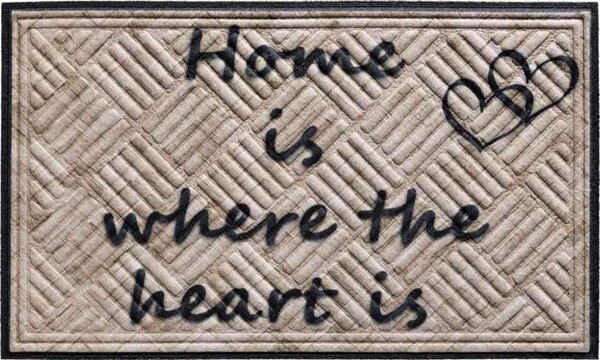 Πατάκι Εισόδου Amaron Home is Where the Heart is 002 45x75cm Beige Sdim