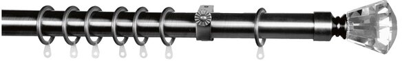 Κουρτινόξυλο Φ28mm Μονό Επεκτεινόμενο 140-240cm Με Άκρα Grace Chrome 998111