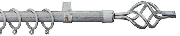 Κουρτινόξυλο Φ19mm Μονό Επεκτεινόμενο 120-210cm Με Άκρα Grace Lyon White-Gold 596199