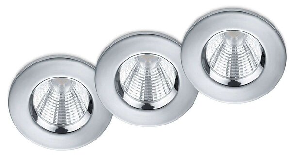 Σποτ Χωνευτό Zagros (Σετ 3Τμχ) 650710306 Φ8x5cm Dim 3xLed 345Lm 5,5W 3000K Chrome Trio Lighting