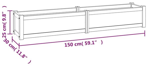 Ζαρντινιέρα Υπερυψωμένη 150 x 30 x 25 εκ. από Μασίφ Ξύλο Teak - Καφέ