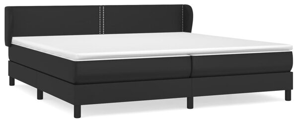 VidaXL Κρεβάτι Boxspring με Στρώμα Μαύρο 200x200 εκ. Συνθετικό Δέρμα