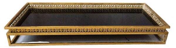 Δίσκος Μεταλλικός HC22363850 50x21cm Black-Gold Oriana Ferelli®