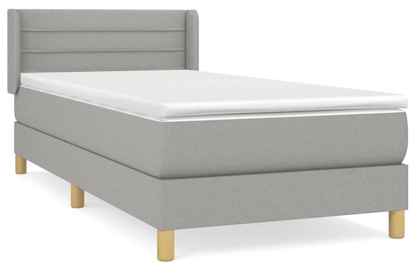 VidaXL Κρεβάτι Boxspring με Στρώμα Ανοιχτό Γκρι 80x200 εκ. Υφασμάτινο