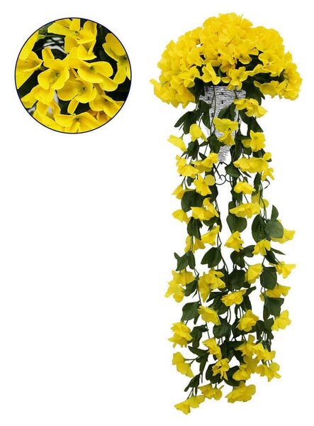 Τεχνητό Κρεμαστό Φυτό Phlox 78054 30x30x80cm Green-Yellow GloboStar