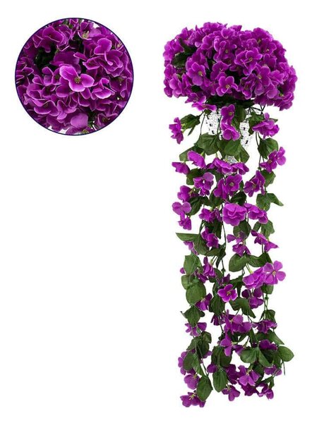 Τεχνητό Κρεμαστό Φυτό Phlox 78051 30x30x80cm Green-Violet GloboStar