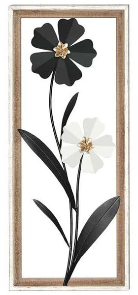 Διακοσμητικό Τοίχου Flower 125-222-350 30,5x3x71,1cm Black-White