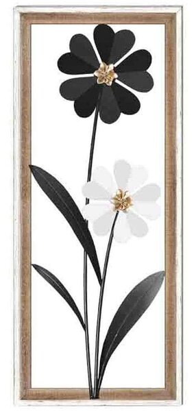 Διακοσμητικό Τοίχου Flower 125-222-349 30,5x3x71,1cm Black-White