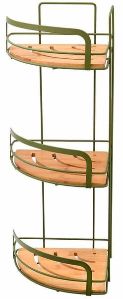 Γωνιακή Ραφιέρα Μπάνιου Bamboo Essentials 02-14865 49x19,5x19,5cm Olive-Natural Estia