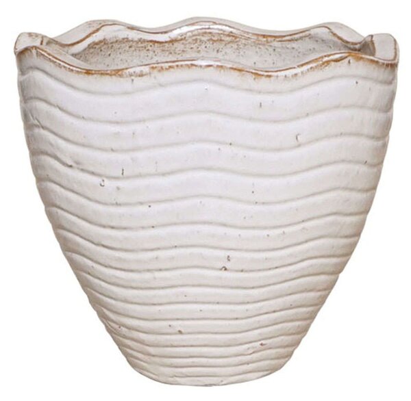 Κασπώ Πήλινο Κύματα 06-00-21271-S Φ30x30cm White-Terracotta Marhome