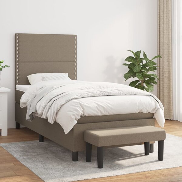 VidaXL Κρεβάτι Boxspring με Στρώμα Taupe 80x200 εκ. Υφασμάτινο