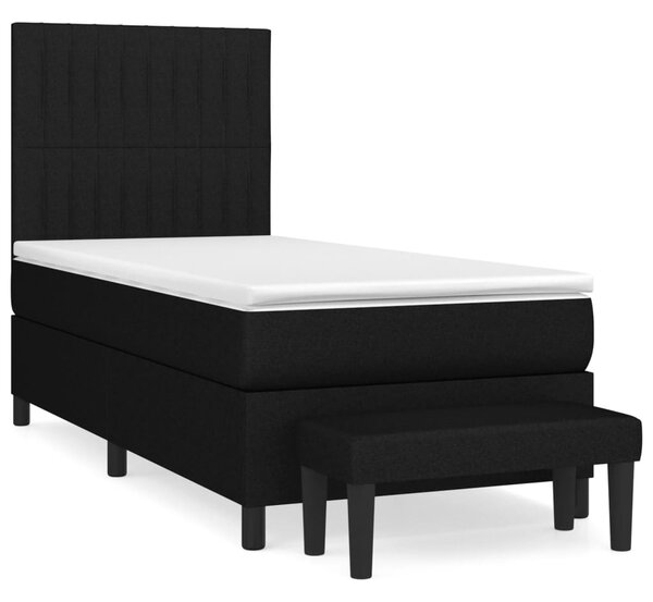 VidaXL Κρεβάτι Boxspring με Στρώμα Μαύρο 100 x 200 εκ. Υφασμάτινο