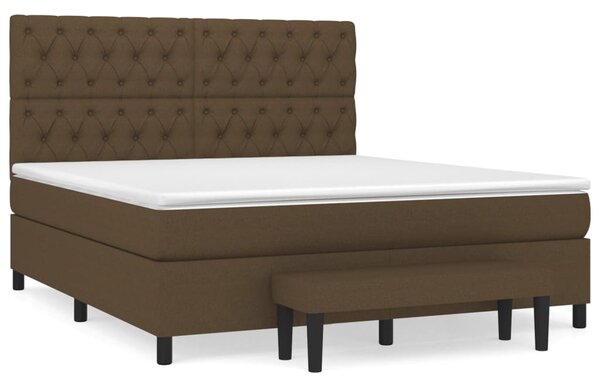 VidaXL Κρεβάτι Boxspring με Στρώμα Σκούρο Καφέ 160x200 εκ Υφασμάτινο