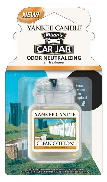 Αρωματικό Αυτοκινήτου Gel Clean Cotton 1220878E 6,9x8,1cm Clear Yankee Candle