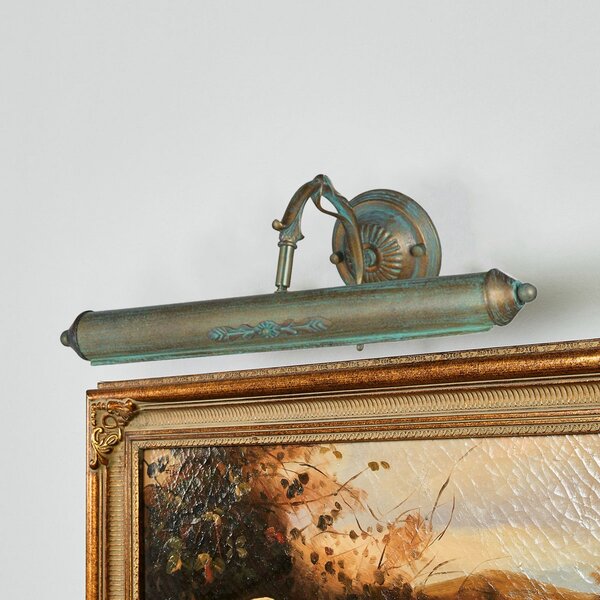Lindby Φωτιστικό εικόνας Kalea, 46 cm, 2-φωτο, βερνίκι, E14, ρυθμιζόμενος, Μπρούτζινο / Αντικέ ορείχαλκου, Σαλόνι / τραπεζαρία, Μέταλλο, Αντίκα