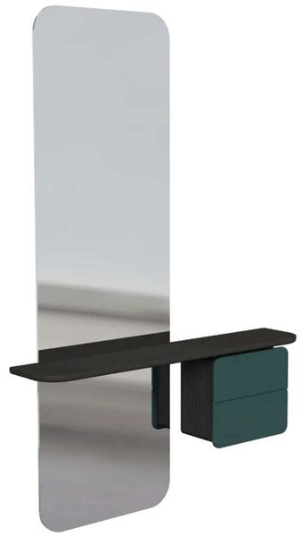 Καθρέπτης Τοίχου One More Look 5108C5620-3 78x15x118cm Black Oak-Green Umage