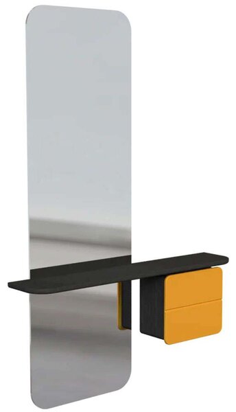 Καθρέπτης Τοίχου One More Look 5108C5620-6 78x15x118cm Black Oak-Yellow Umage