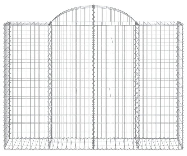 Συρματοκιβώτια Τοξωτά 5 τεμ. 200x50x140/160 εκ. Γαλβαν. Ατσάλι - Ασήμι