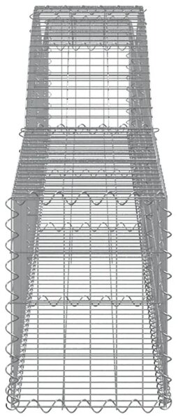 Συρματοκιβώτια Τοξωτά 2 τεμ. 400x30x40/60 εκ. Γαλβαν. Ατσάλι - Ασήμι