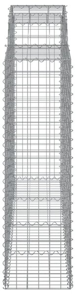 Συρματοκιβώτια Τοξωτά 5 τεμ. 200x50x140/160 εκ. Γαλβαν. Ατσάλι - Ασήμι