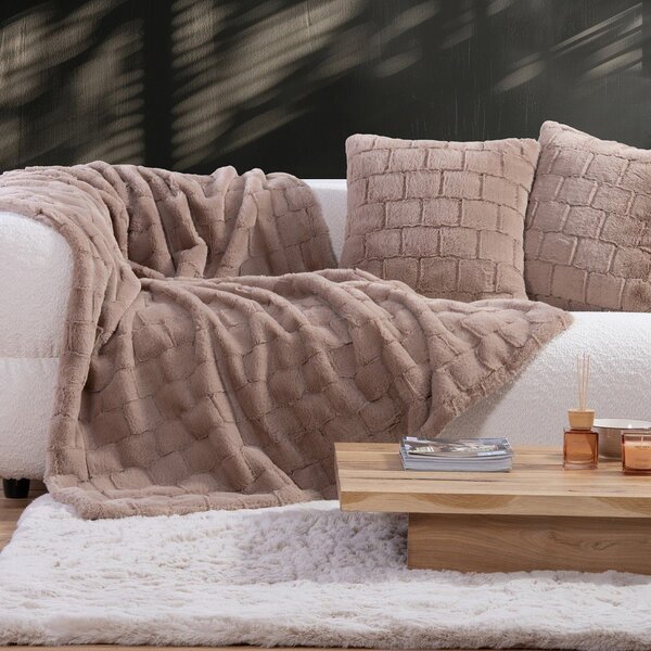 Γούνινη Κουβέρτα Καναπέ (140x190) Nef-Nef Homeware Elements Barlow Beige