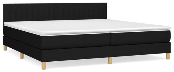 VidaXL Κρεβάτι Boxspring με Στρώμα Μαύρο 200x200 εκ. Υφασμάτινο