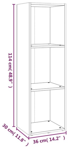 Βιβλιοθήκη/Έπιπλο Τηλεόρασης Γκρι Sonoma 36x30x114εκ Επεξ. Ξύλο - Γκρι