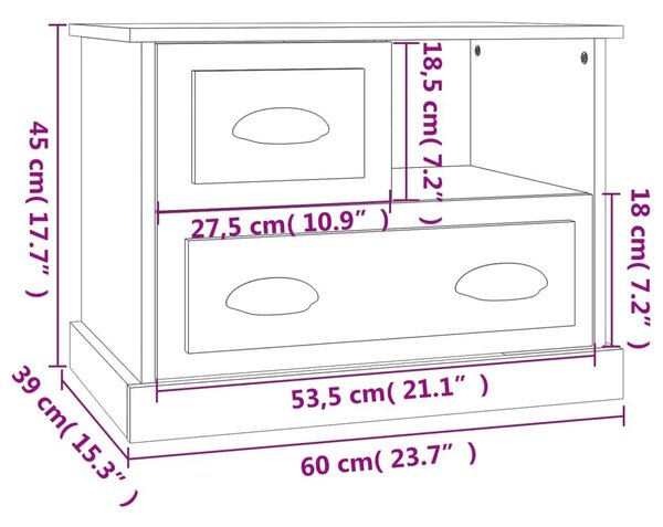 Κομοδίνα Γκρι Σκυροδέματος 60x39x45 εκ. - Γκρι