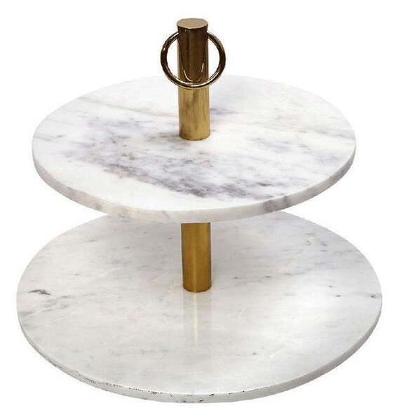 Ορντερβιέρα 2 Επιπέδων Marble GET428 41/33X40cm White-Gold Espiel