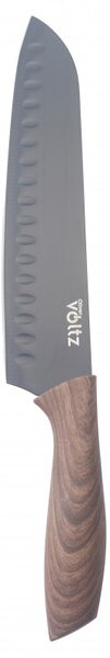 Μαγειρικό μαχαίρι Santoku Oliver Voltz OV51633WS, 18 cm, Εργονομική λαβή, Καφέ