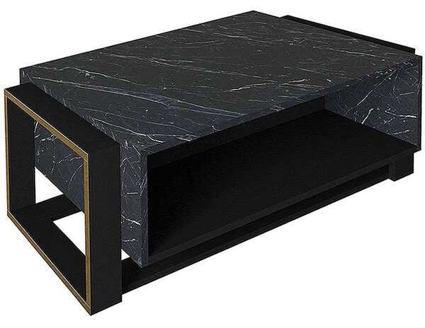 Τραπέζι Σαλονιού Serina 0212850 107x60x40cm Marble Black-Gold