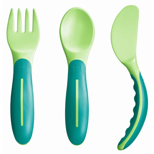 Μαχαιροπίρουνα Βρεφικά Baby’s Cutlery 515U (Σετ 3τμχ) 6+ Μηνών Green Mam