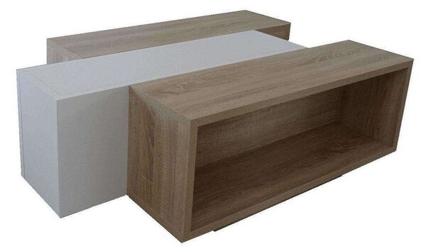 Τραπεζάκι Σαλονιού Raylie-1 Raily-1_41-1 110x41x75cm Oak-White